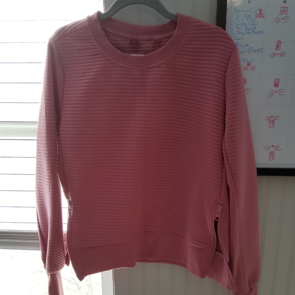 Pink Ribbed Women's Sweater